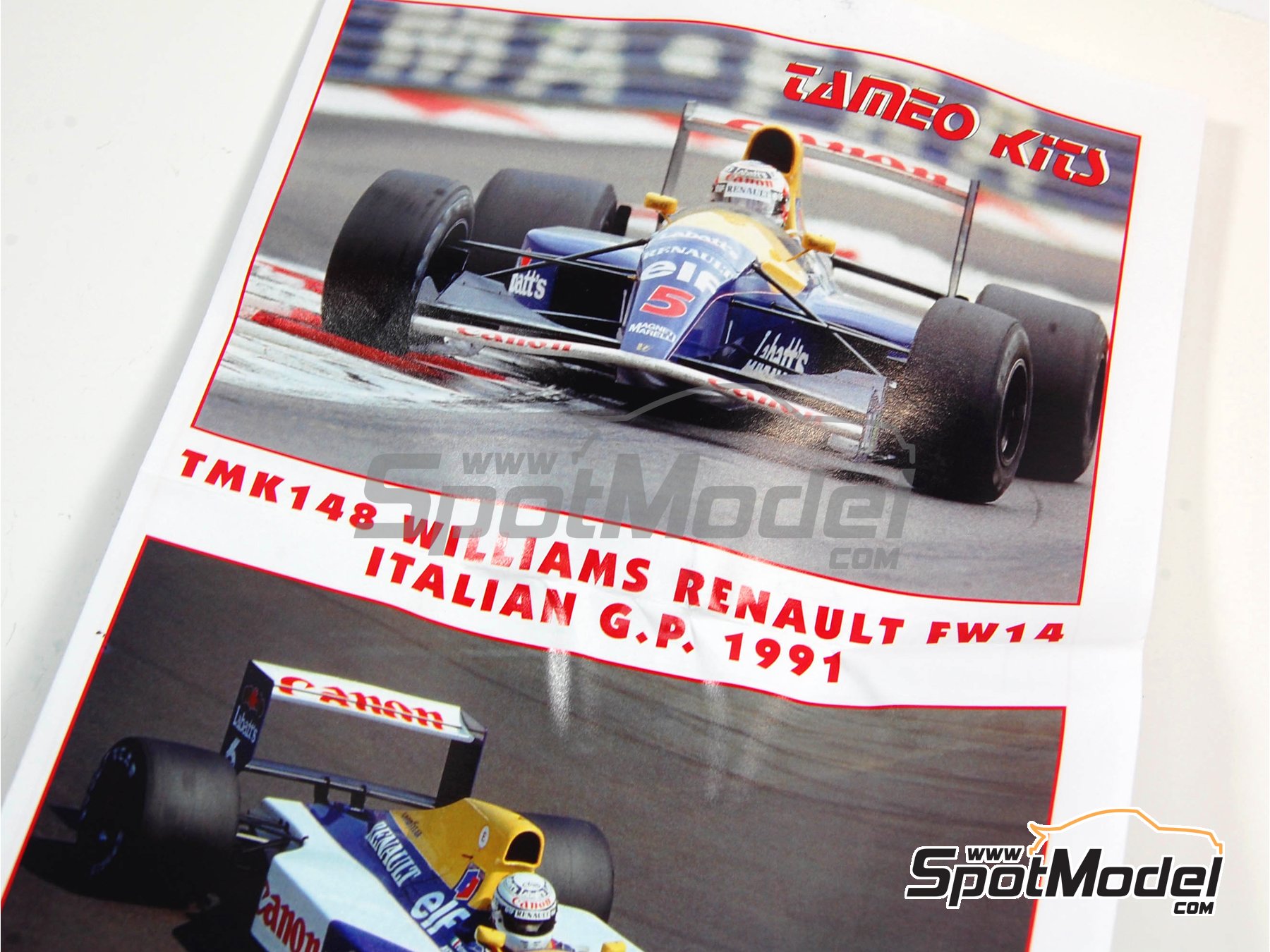 Williams Renault FW14 Williams Grand Prix Engineering Team sponsored by  Canon Camel - Italian Formula 1 Grand Prix 1991. Car scale model kit in  1/43 s